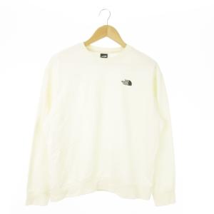 トレーナー スウェット クルーネック 長袖 ワンポイント ロゴ 裏毛 S 白 ホワイト NM5MR00C