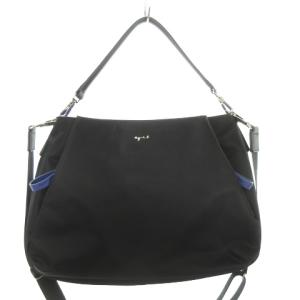 2way ショルダー バッグ ナイロン ブラック ブルー