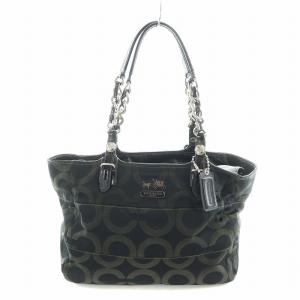 トートバッグ ハンド キャンバス レザー オプアート ロゴ 黒 ブラック 14133 GY18 /MQ