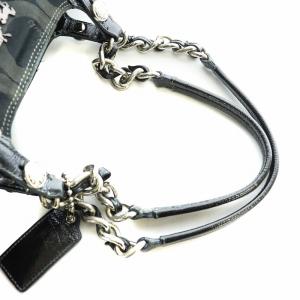 COACH トートバッグ ハンド キャンバス レザー オプアート ロゴ 黒 ブラック 14133 GY18 /MQ