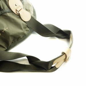 agnes b. ボストンバッグ ショルダー 2WAY ナイロン レザー ロゴ カーキ GY18 /MQ