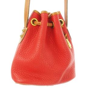 DOONEY&BOURKE ショルダーバッグ 巾着 レザー 革 シボ革 ロゴ型押し 赤 レッド /CK8 GY18