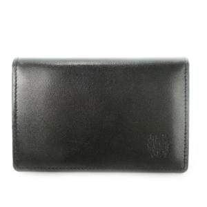 カードケース 名刺入れ レザー 型押しロゴ ハウスチェック 黒 ブラック /AH20 GY18