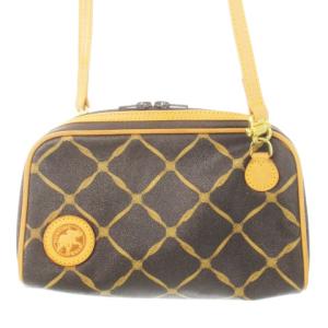 ショルダーバッグ バチュークロス レザー 革 ロゴ チェック 総柄 茶 ブラウン /CK9 GY18