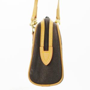 HUNTING WORLD ショルダーバッグ バチュークロス レザー 革 ロゴ チェック 総柄 茶 ブラウン /CK9 GY18