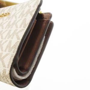 MICHAEL KORS 二つ折り財布 ウォレット 小銭入れあり PVC レザー 革 MK柄 ロゴ ベージュ /CK31 GY18