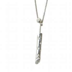 ネックレス アクセサリー ペンダント クリスタル ラインストーン ロゴ シルバー色 GY11 /MQ