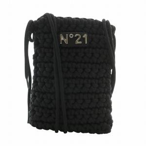 ショルダーバッグ ミニ 編み込み ロゴ シルバー金具 黒 ブラック /XZ GY11