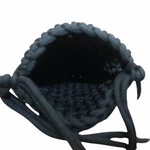 N°21 ショルダーバッグ ミニ 編み込み ロゴ シルバー金具 黒 ブラック /XZ GY11