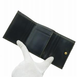 Christian Dior 財布 三つ折り ジャガード レザー トロッター 総柄 ブラック ブルー