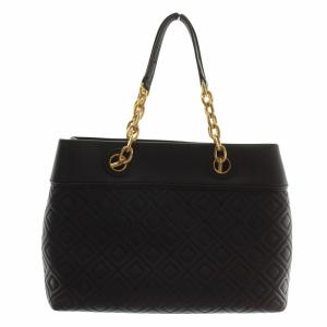 TORY BURCH ハンドバッグ ショルダー 2WAY レザー キルティング チェーン ロゴ 黒 ブラック /XZ GY18