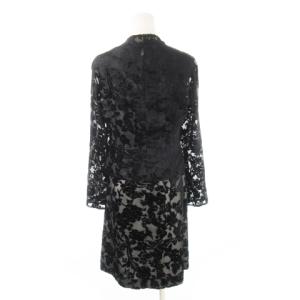 49AV. junko shimada 2点セット ワンピース ひざ丈 ノースリーブ ブラウス シアー 長袖 フロッキー加工 ベロア 花柄 9