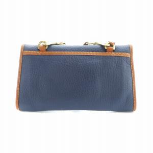 DOONEY&BOURKE ショルダーバッグ 斜めがけ ポーチ レザー 切替 型押し ロゴ フラップ 紺 ネイビー GY18 /MQ