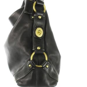 COACH ハンドバッグ ワンショルダー レザー 革 ロゴ型押し ゴールド金具 黒 ブラック 10616 /CK17