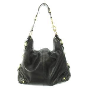 COACH ハンドバッグ ワンショルダー レザー 革 ロゴ型押し ゴールド金具 黒 ブラック 10616 /CK17