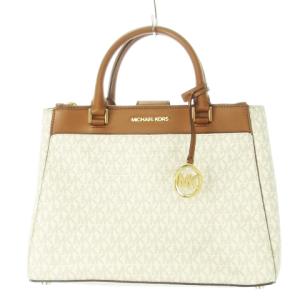 ハンドバッグ 2way ショルダーバッグ PVC レザー 革 MK柄 ロゴ 白 アイボリー /CK13