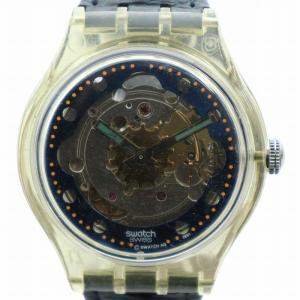 腕時計 ウォッチ 自動巻き スケルトン ロゴ レザーベルト マルチカラー GY18 /MQ