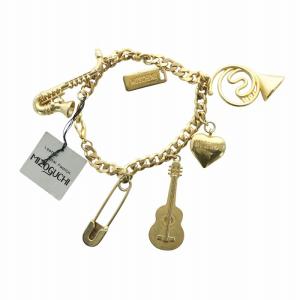 ブレスレット アクセサリー チャーム ロゴ ハート 安全ピン 楽器 チェーン ゴールド色 GY18 /MQ
