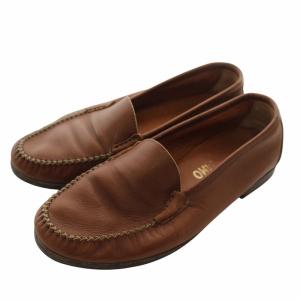 ローファー ビジネスシューズ レザー ラウンドトゥ 7.5 25.5cm 茶色 ブラウン /XZ GY18