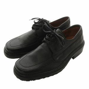 ビジネスシューズ 革靴 レザー スクエアトゥ ロゴ 41 26.5cm 黒 ブラック /XZ GY18