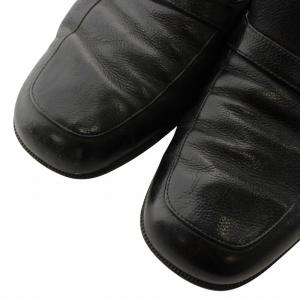 Salvatore Ferragamo ローファー ビジネスシューズ レザー スクエアトゥ ロゴ 7.5 25.5cm 黒 ブラック /XZ GY18