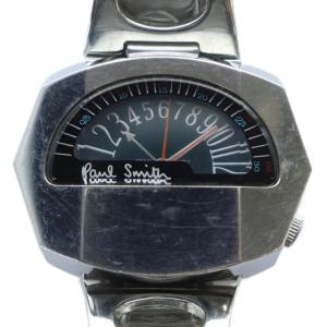 ジャンク品 腕時計 ウォッチ クォーツ 鉄仮面 スピードメーター ロゴ シルバー色 6117-H06778