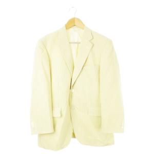 COLLECTION テーラードジャケット シングル モヘヤ混 シャリ感 背抜き ストライプ AB5 M