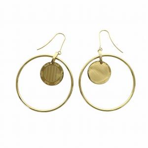 フープピアス アクセサリー 両耳用 ラウンド ロゴ ゴールド色 GY11 /MQ