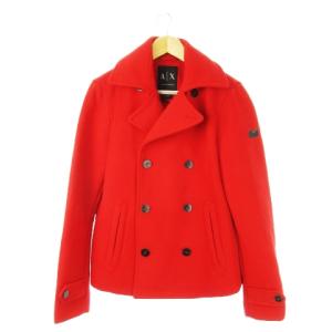 Pコート ピーコート ダブル ショート丈 ロゴ バイカラー S 赤 レッド /CK7 GY18