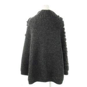 BLUGIRL BLUMARINE ケープ ポンチョ ラビットファー ウール混 36 S グレー /CK11 GY18