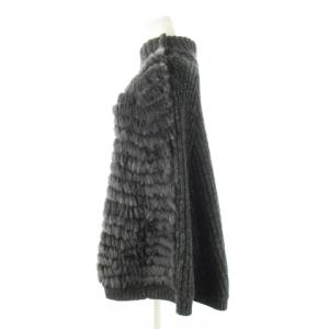 BLUGIRL BLUMARINE ケープ ポンチョ ラビットファー ウール混 36 S グレー /CK11 GY18