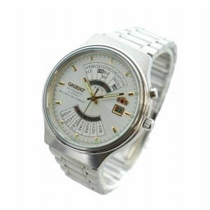 ORIENT 腕時計 自動巻き デイト マルチイヤーカレンダー 21石 白文字盤 シルバー色 48D701-91