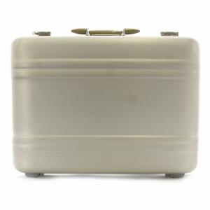 アタッシュケース ビジネスバッグ スーツケース ロック付き カーキハンドル USA製 銀 シルバー /MP