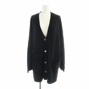 ヴィンテージ ニットカーディガン ズッカ柄 ブラック