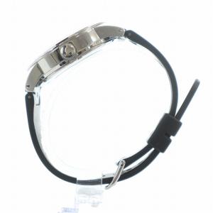 FOSSIL 腕時計 ウォッチ 自動巻き クロノグラフ 黒文字盤 ロゴ スケルトン シリコンバンド 21石 シルバー色