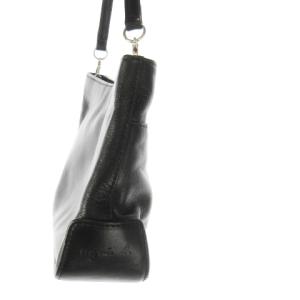 Agnes b. VOYAGE ハンドバッグ 2way クラッチバッグ レザー 革 ロゴ型押し 黒 ブラック /CK19 GY18