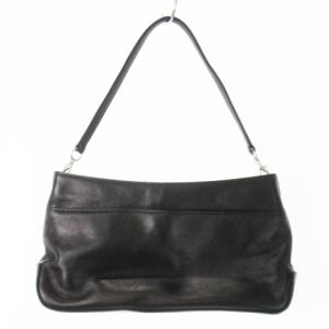 Agnes b. VOYAGE ハンドバッグ 2way クラッチバッグ レザー 革 ロゴ型押し 黒 ブラック /CK19 GY18