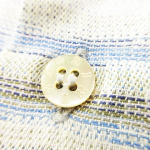 MISSONI 半袖シャツ リネン 麻 ボーダー 総柄 48 L 青 ブルー /AH20 GY11