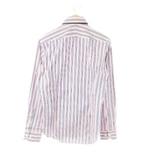 HUNTING WORLD ワイシャツ Yシャツ 長袖 コットン マルチストライプ ロゴ刺繍 総柄 41-16 L ピンク /AO10