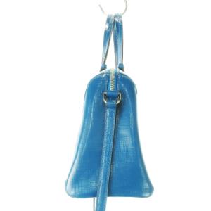 COACH ショルダーバッグ 2way ハンドバッグ レザー 革 ツヤ ロゴ 青 ブルー /CK1 GY18