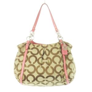 トートバッグ ハンドバッグ キャンバス レザー 革 オプアート ロゴ ピンク 16233 /CK4 GY18