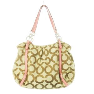 COACH トートバッグ ハンドバッグ キャンバス レザー 革 オプアート ロゴ ピンク 16233 /CK4 GY18