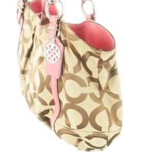 COACH トートバッグ ハンドバッグ キャンバス レザー 革 オプアート ロゴ ピンク 16233 /CK4 GY18