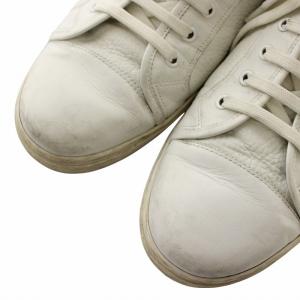 LOUIS VUITTON スニーカー シボ革 レザー ハイカット ロゴ 8.5 27cm 白 ホワイト /XZ GY18