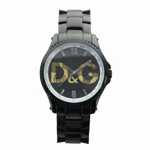 D&G 腕時計 ウォッチ クォーツ ロゴ セストリール 黒文字盤 黒 ブラック GY18 /MQ