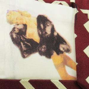 DOLCE&GABBANA cravatte ネクタイ ワイド シルク 絹 ぎざぎざ ストライプ 総柄 裏プリント 赤 レッド ボルドー