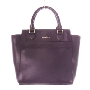 ハンドバッグ 2way ショルダーバッグ レザー 革 メダリオン パンチング ロゴ 紫 パープル /CK10