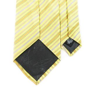 Vivienne Westwood ネクタイ シルク オーブロゴ 刺繍 マルチストライプ イエロー