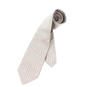 ネクタイ シルク 絹 オーブロゴ 総柄 グレー