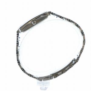 TECHNOS 腕時計 ウォッチ クォーツ ロゴ スクエア カレンダー付き 黒文字盤 ロゴ シルバー色 黒 ブラック TSM903